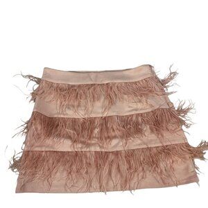 Blue b. Collection Pink Fringe Mini Skirt Medium Womens Trendy Party Wear Size M